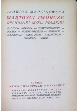Wartości twórcze religijnej myśli polskiej 1922 r.