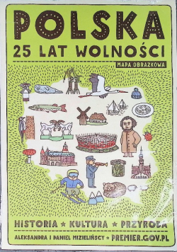 Polska 25 lat wolności mapa obrazkowa