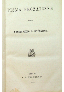 Pisma prozaiczne 1874 r.