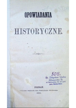 Opowiadania historyczne 1860 r