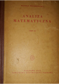 Analiza matematyczna tom III