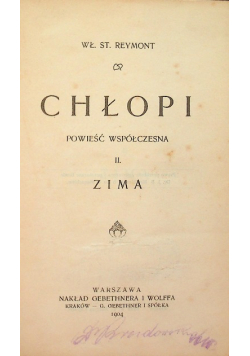 Chłopi Tom II Zima 1904 r.