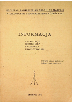Informacja radiestezja geotronika biotronika psychotronika