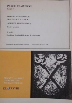 Projekt Konstytucji dla Galicji z 1790 r.
