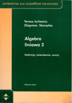 Algebra liniowa 2 Definicje twierdzenia wzory