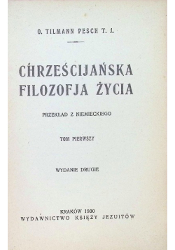 Chrześcijańska filozofja życia  1930 r.
