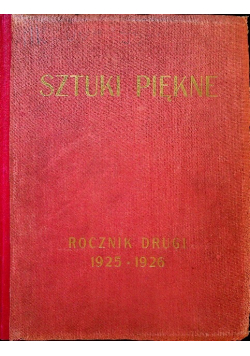 Sztuki piękne rocznik drugi 1925 - 1926 1926 r.