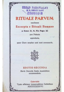 Rituale Parvum 1937 r.