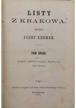Listy z Krakowa. Tom II (1855 r.)