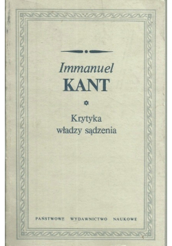 KANT Krytyka władzy sądzenia