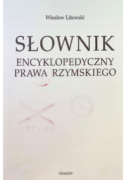 Słownik Encyklopedyczny Prawa Rzymskiego