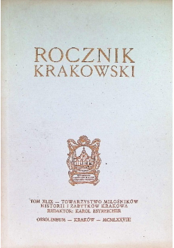 Rocznik Krakowski Tom XLIX
