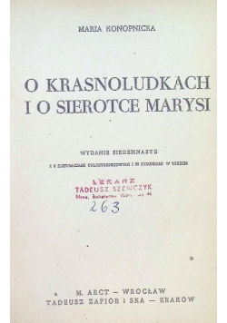O krasnoludkach i o sierotce Marysi 1948 r.