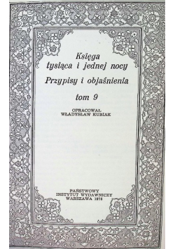 Księga tysiąca i jednej nocy Tom 9