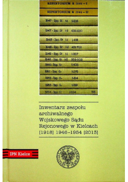 Inwentarz zespołu archiwalnego Wojskowego Sądu Rejonowego w Kielcach