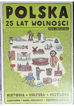 Polska 25 lat wolności mapa obrazkowa