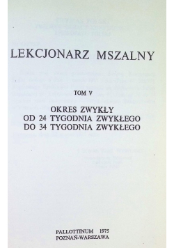 Lekcjonarz mszalny Tom 5