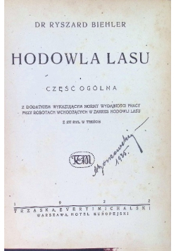 Hodowla lasu 1922 r.