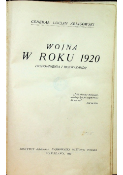 Wojna w roku 1920 ,1930r.