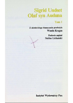 Undset Sigrid - Olaf Syn Auduna