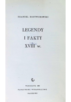 Legendy i fakty XVIII w.