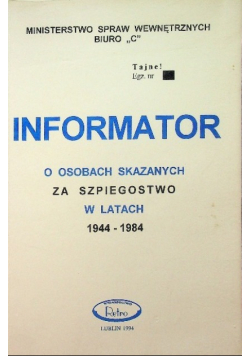Informator o osobach skazanych za szpiegostwo