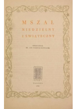 Mszał Niedzielny i świąteczny