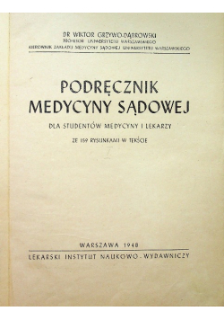 Podręcznik medycyny sądowej 1948r.