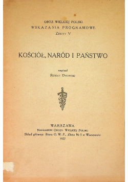 Kościół, naród i państwo 1927 r.