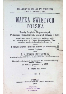 Matka świętych Polska Część III 3 miesiące 1894 r.