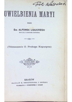 Uwielbienia Maryi 1896 r.