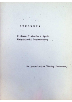 Genowefa Ciekawa Historia z życia Księżniczki Brabanckiej