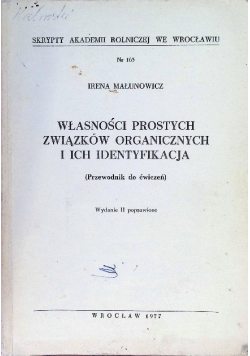 Własności prostych związków organicznych i ich identyfikacja
