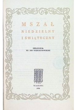 Mszał Niedzielny i świąteczny