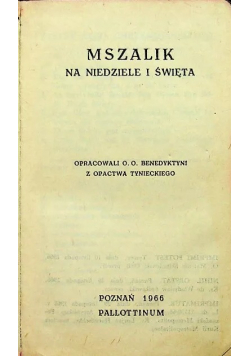 Mszalik na niedzielę i święta