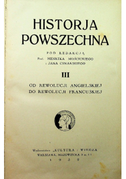 Historja powszechna Tom III 1932 r.