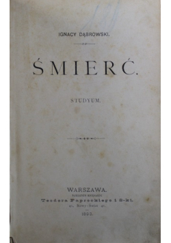 Śmierć Studyum 1893 r
