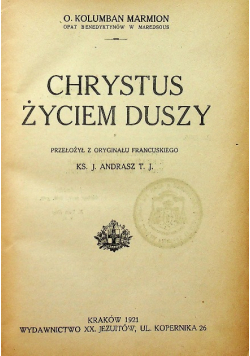 Chrystus życiem duszy, 1921 r.