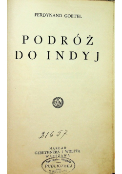 Podróż do Indyj 1933 r.