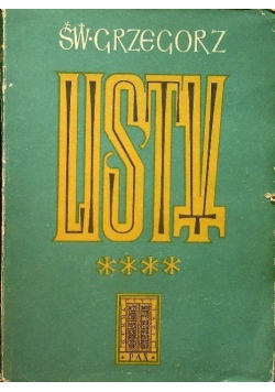 Grzegorz Wielki Listy Tom IV