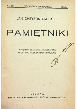 Pasek Pamiętniki 1924 r.