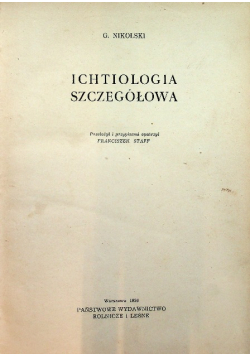Ichtiologia szczegółowa