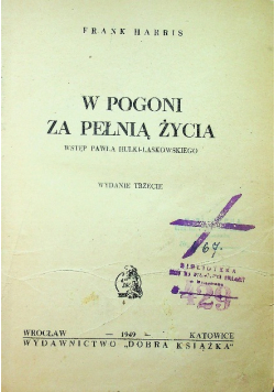 W pogoni za pełnią życia 1949 r.