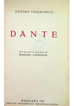 Dante, 1922 r.
