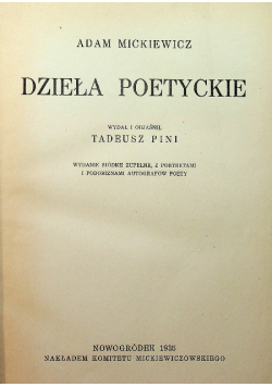 Dzieła poetyckie, 1935 r.