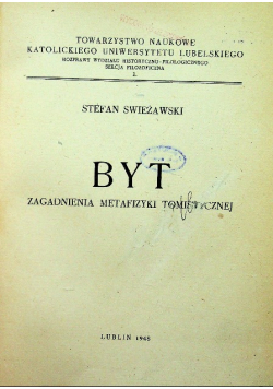 Byt Zagadnienia Metafizyki tomistycznej 1948 r.
