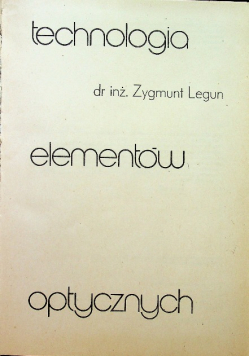 Technologia elementów optycznych