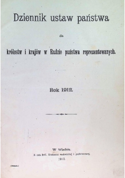 Dziennik ustaw państwa 1912 r.