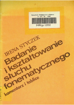Badanie i kształtowanie słuchu fonetycznego komentarze i tablice