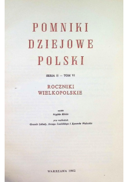 Pomniki dziejowe Polski Seria II Tom VI